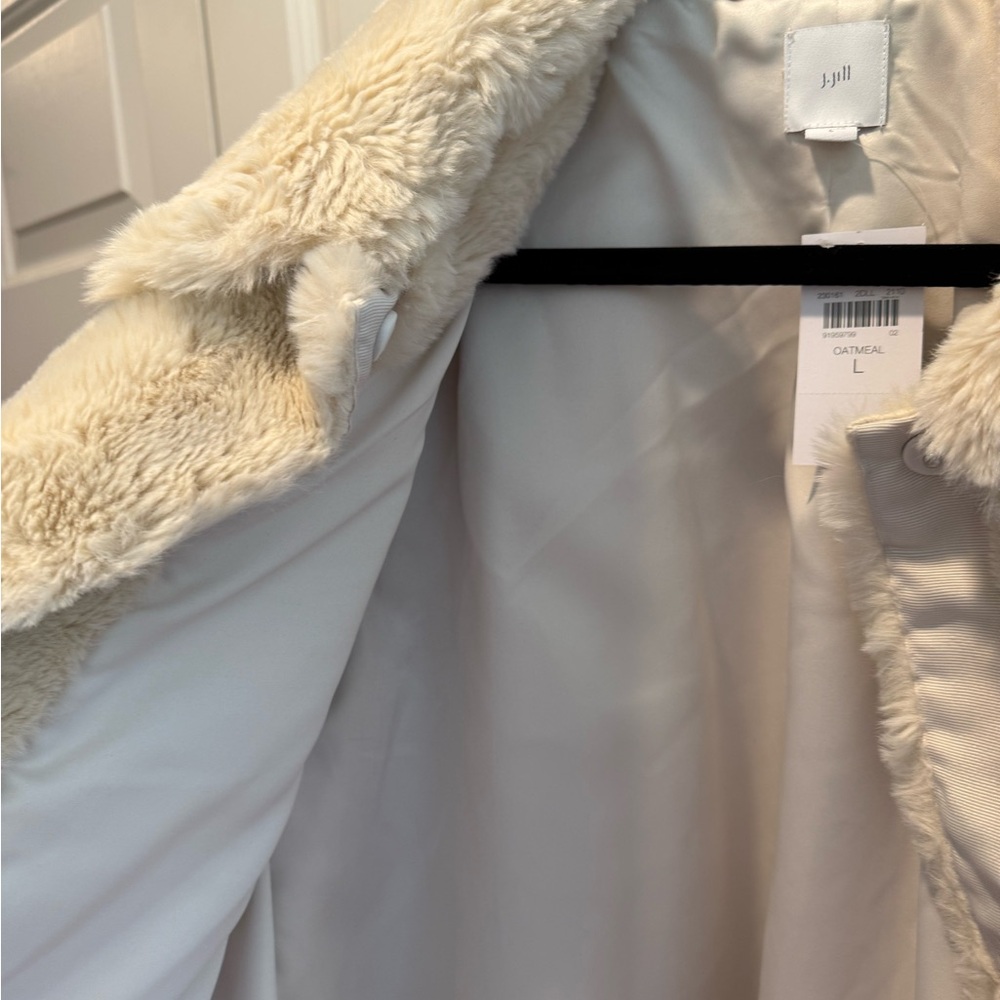 J. Jill Cream Faux Fur Coat - Picture 6 of 9